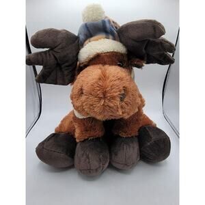 Homerbest Brown Moose w/ Hat and scarf Stuffed Animal